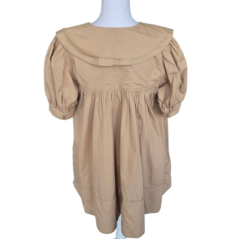 Anthropologie Pilcro Bow Front Tunic Mini Dress Tan XSmall - Picture 4 of 8